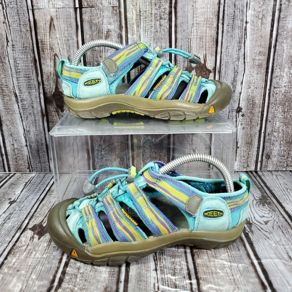 KEEN Youth Newport H2 Waterproof Sandals Blue Purple Yellow Hiking Shoes Size 2